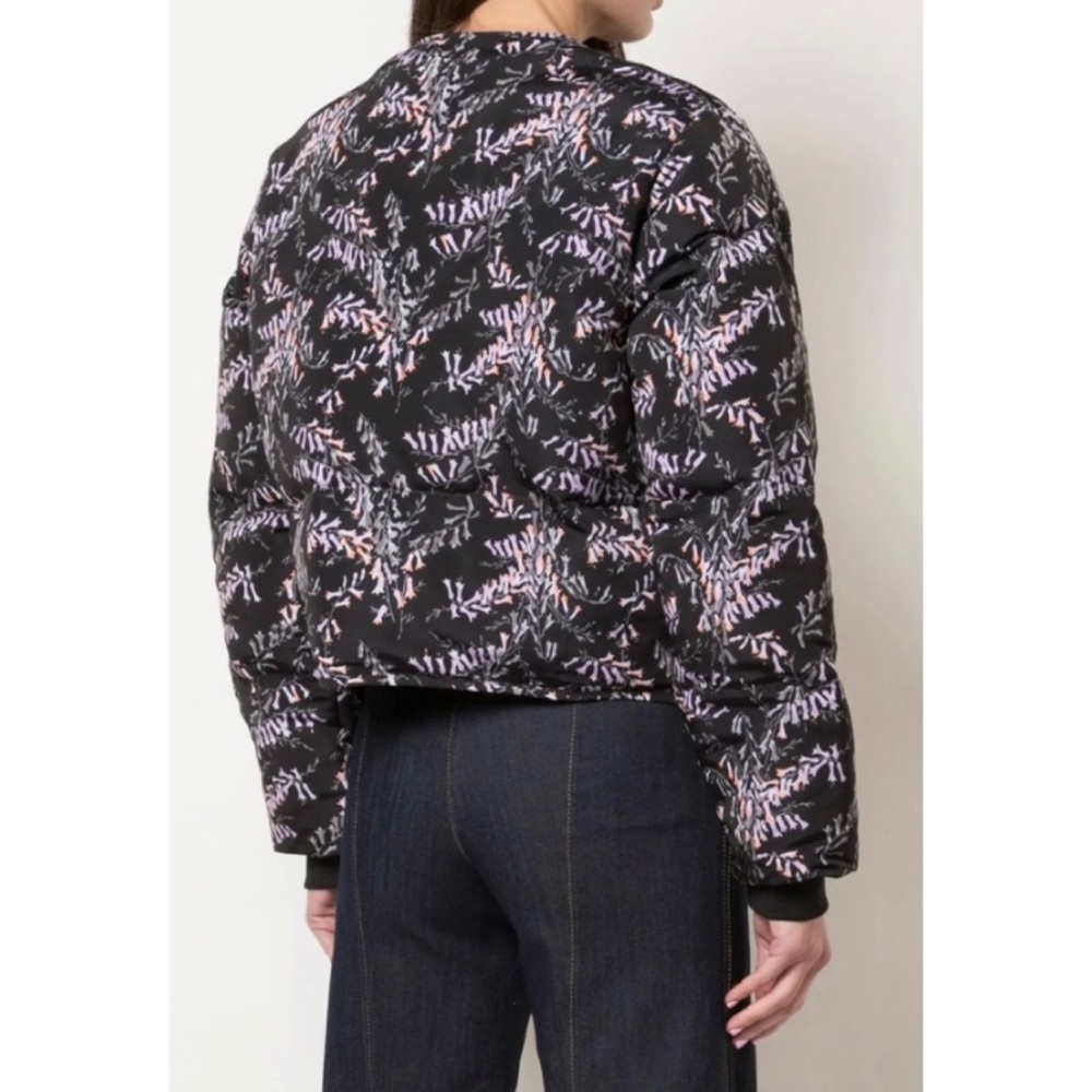 Cinq a Sept Floral Puffer Bomber Cropped Jacket - Picture 3 of 15